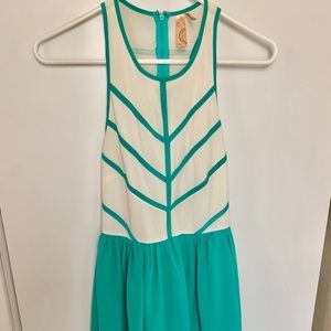 Teal and white sundress